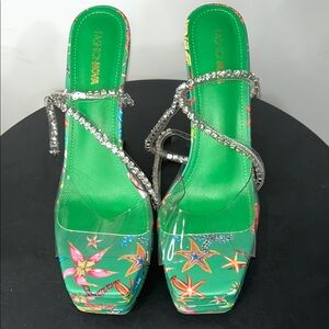 Fashion Nova Platform Heels with Crystal Embellishments